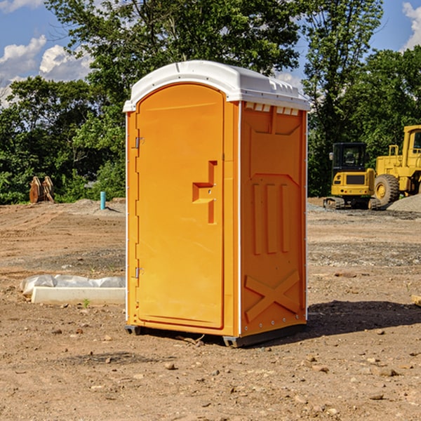 how often are the porta potties cleaned and serviced during a rental period in Pecktonville